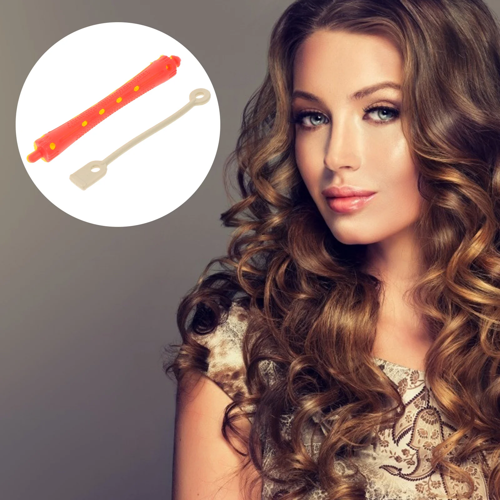 24 Pcs Mustache Trimmer Hollow Roll with Rubber Band Women Hair Rollers Perm Spiral Rods Curling Iron Styling Tools Man