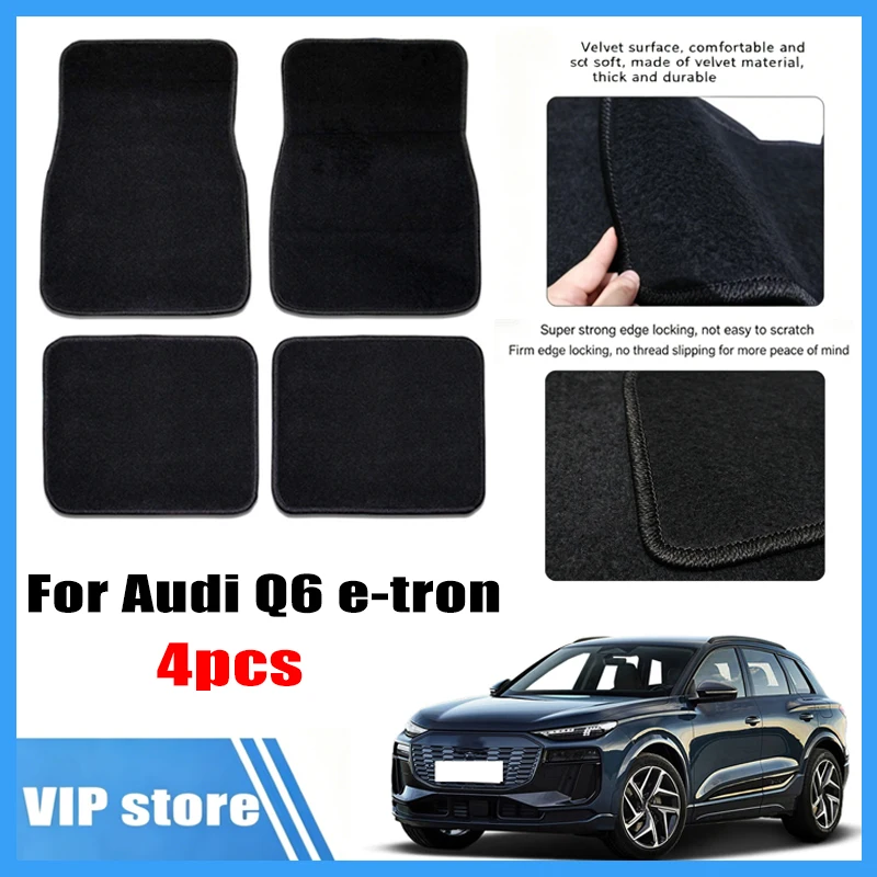 Tapetes de Carro para Todas as Estações (4 Peças) - Fácil de Limpar, Duráveis, Antiderrapantes, Proteção Interna para Audi Q6 E-tron - Acessórios