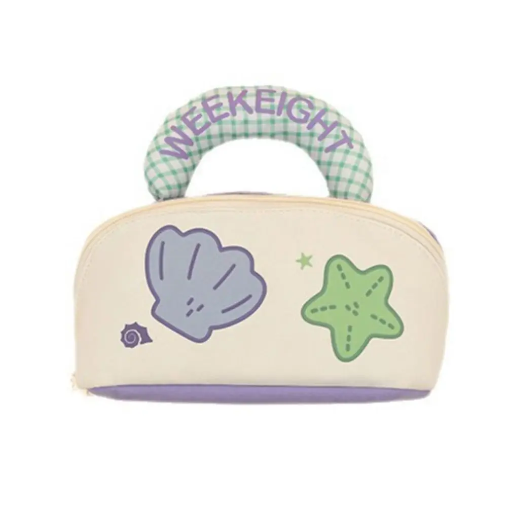 Fashion Dopamine Color Cute Makeup Bag Shell Zipper Handheld Cosmetic Case Organizer Case Kawaii Toiletry Bag Travel