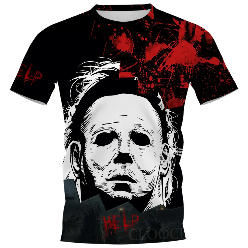 Halloween Men\'s Horror Style Tshirts Michael Classic Horror Movie Character 3d Prited T-shirt Men Casual O-neck Tees Men Clothes