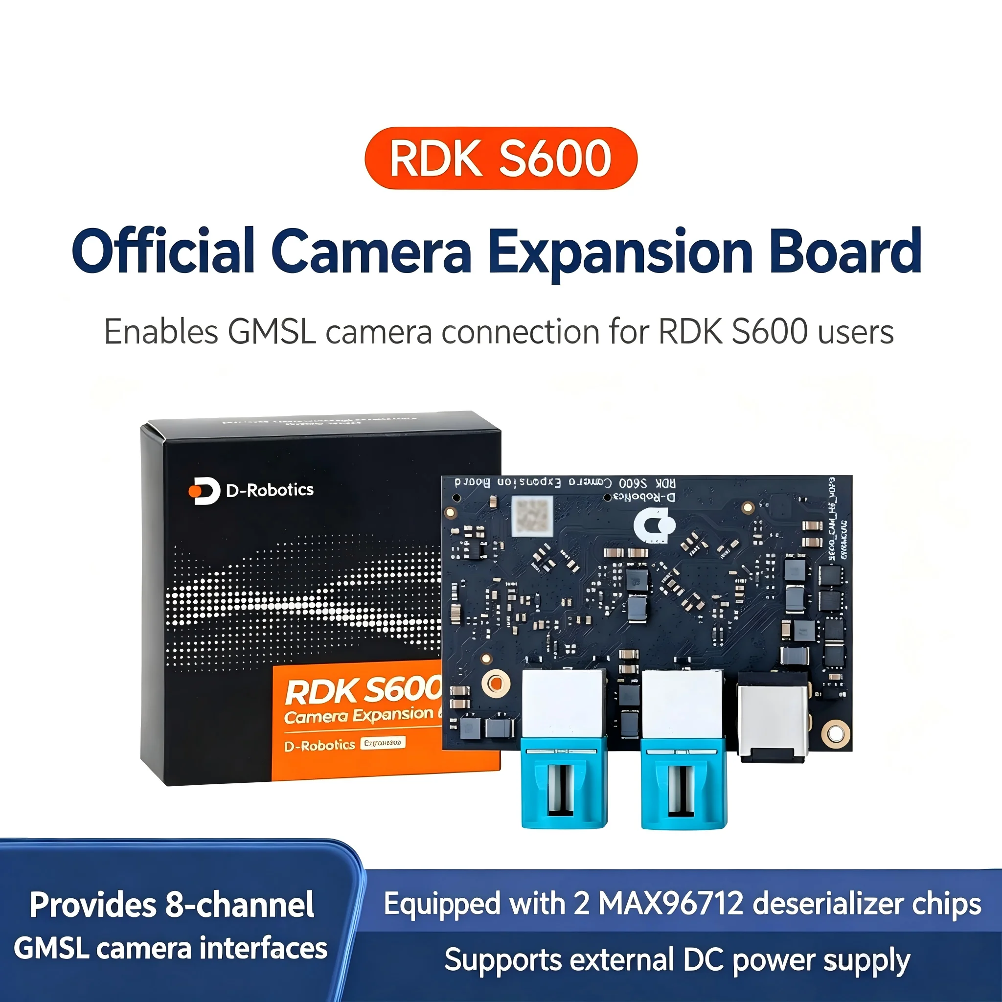 Official Camera Expansion Board for RDK S600 8-Channel GMSL CSI MIPI Multi-Camera D-Robotics Robot Vision