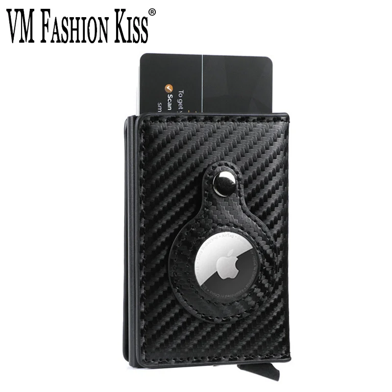 VM FASHION KISS 2024 Rfid Credit Card Clip Airtag Men\'s / Women\'s Wallet Simple Slim Wallet For Apple Air Tag Purses Smart