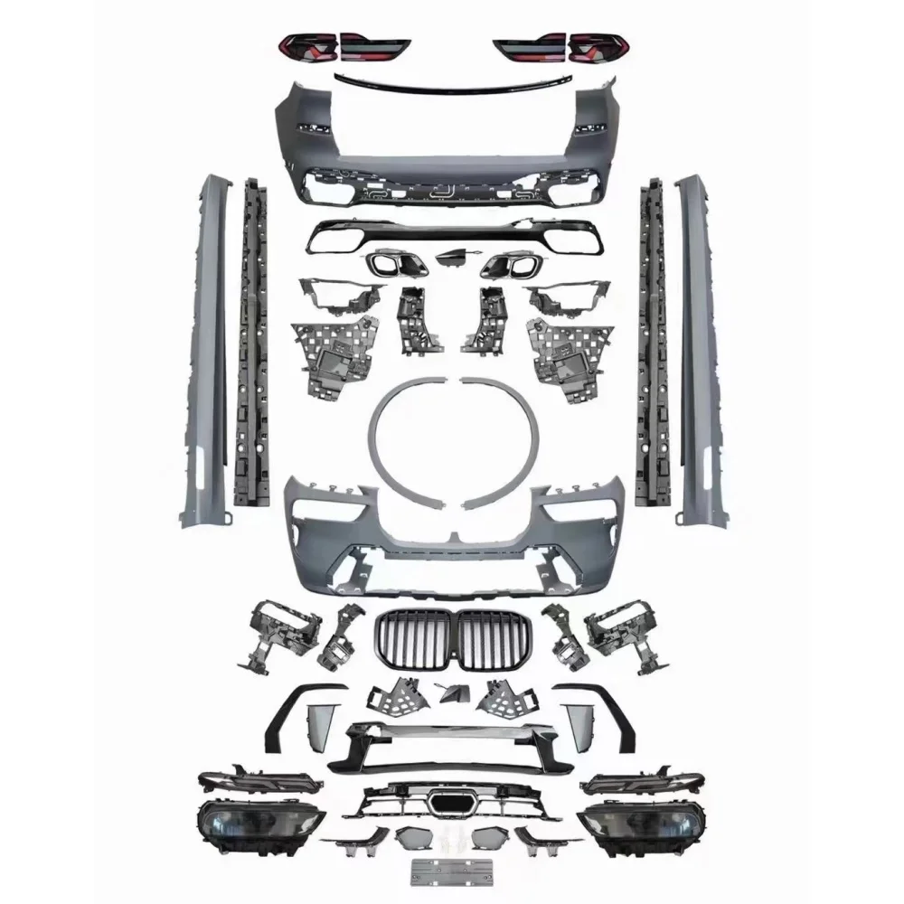 STLF 2023 X7 G07 PP Body Kit for X7 G07 2019-2022 UPGRADE to G07 LCI New Look with HeadS Lights Car Bumper TailLights Side Skirt