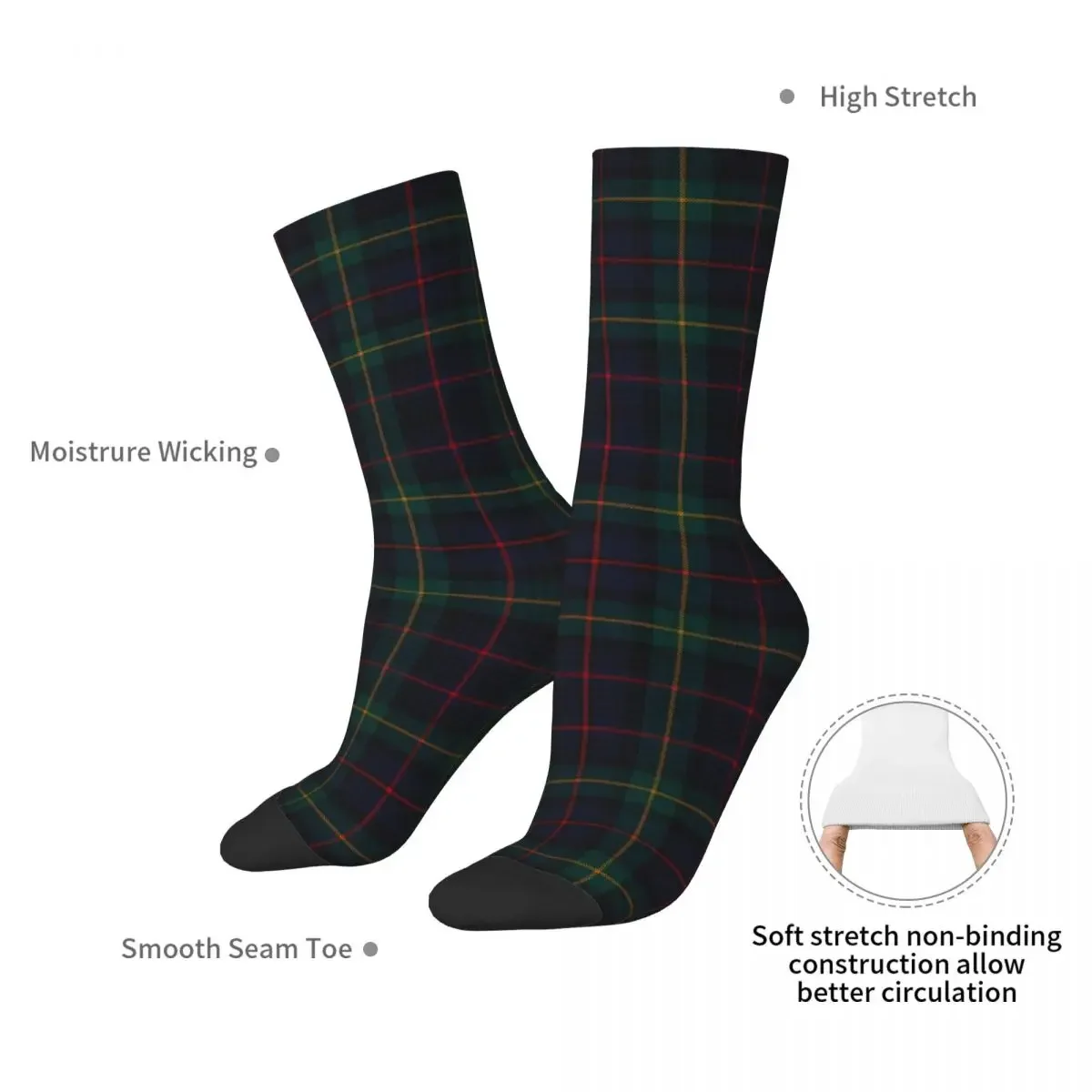 Farquharson Scottish Tartan Socks Harajuku Sweat Absorbing Stockings All Season Long Socks Accessories Unisex Birthday Present