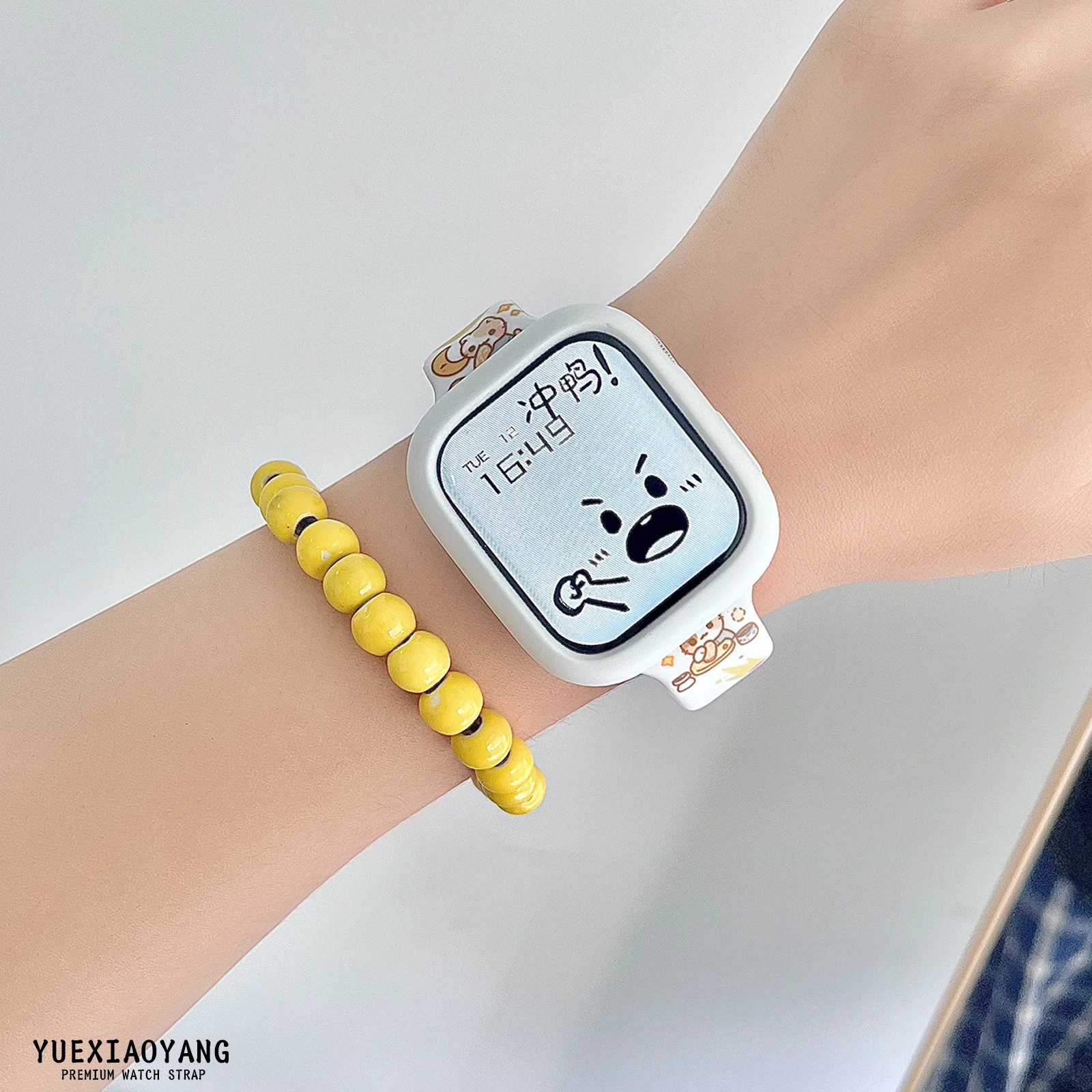 لطيف هريرة سلسلة 2 حزام مطبوع لساعة أبل 11 10 9 8 SE حزام نحيل قابل للاستبدال لساعة iWatch 42 مللي متر 41 مللي متر 40 مللي متر