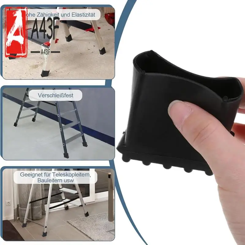 

A43F-4 Pcs Household Ladder Foot Cover Rubber Ladder Feet Chairs Telescoping Extension Pads For Step Ladders