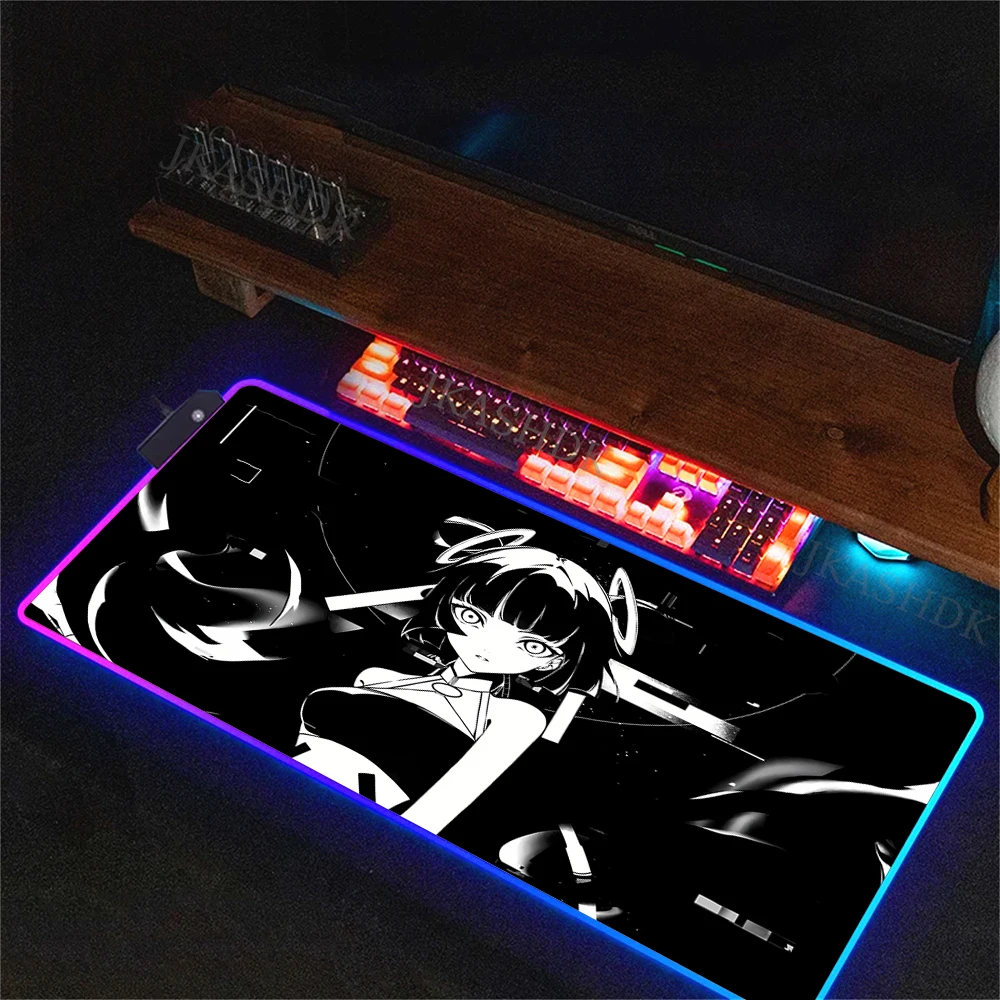 Xxl yuki objetivo rgb teclado tapetes hd impressão tamanho grande luminescência mouse pad jogos led deskmat de alta qualidade mousepad pc almofadas de mesa