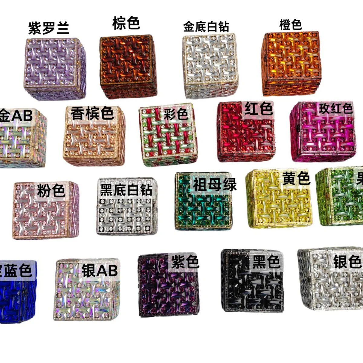 كريستال مخلب صندوق مربع صغير الماس عشاء حقيبة مأدبة المرأة كريستال مجوهرات صندوق تخزين مصمم حقيبة فخمة جودة عالية