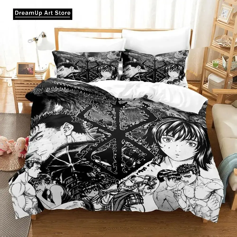 Anime Berserk Bedding Set Boys Girls Twin Queen Size Duvet Cover Pillowcase Bed Kids Adult Fashion Home Textileextile