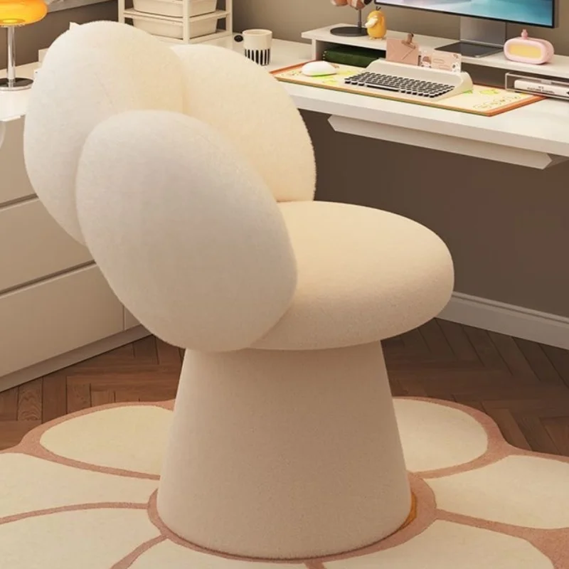 Home Makeup Chair with Lumbar Support Soft Petal Backrest Vanity Dressing Chair for Home Furniture Light Luxury Petal Chair image 5