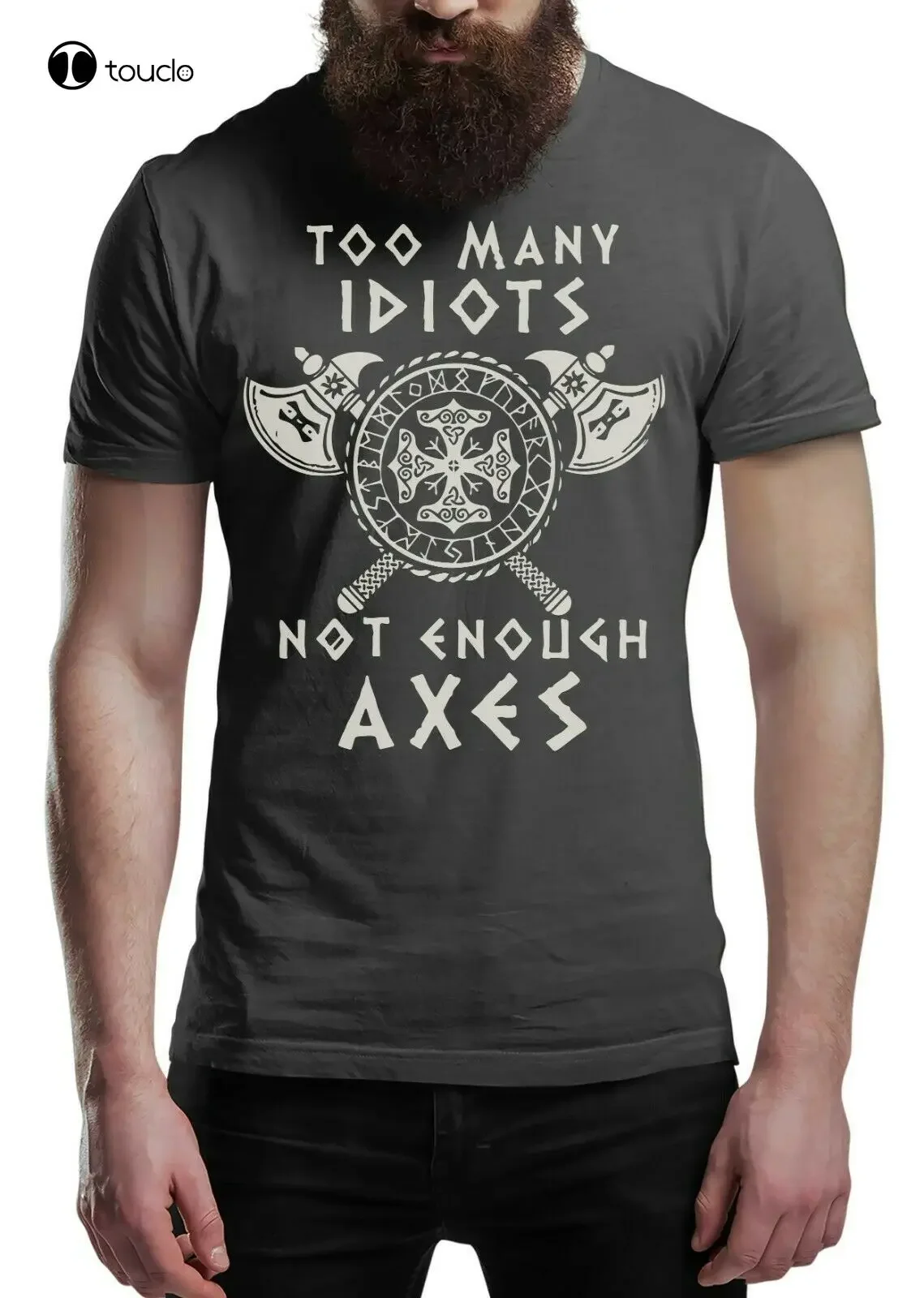 Too Many Idiots Not Enough Axes T-Shirt Valhalla Shirt Norse Warrior Top womens hawaiian shirt