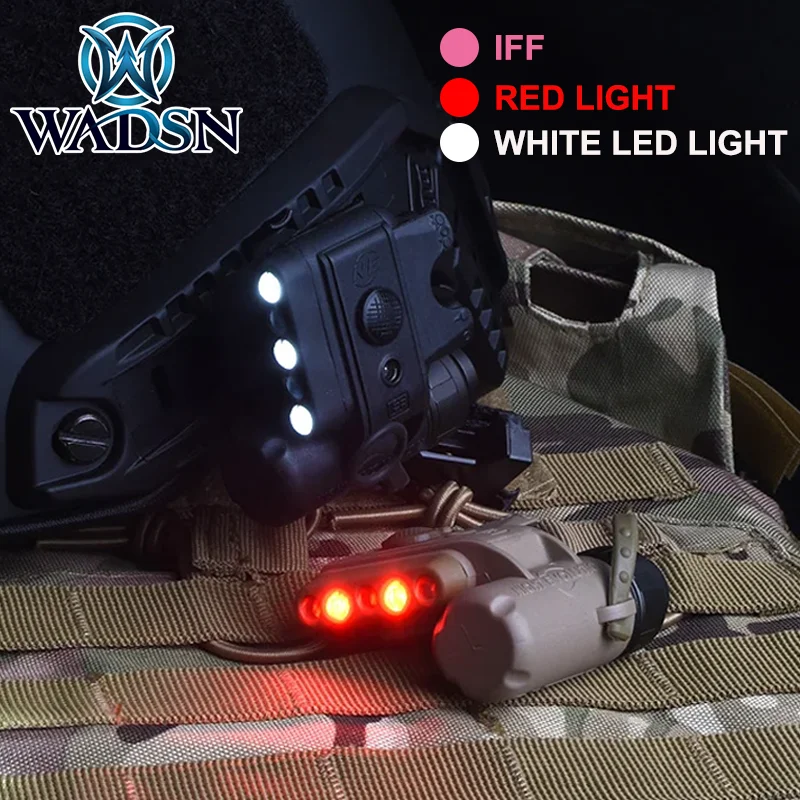 WADSN Gen2 IFF Helmet Light Gen3 Survival Safety Signal Lamp Outdoor Hunting LED White/Red Flashlight Fit Hat 20MM Rail