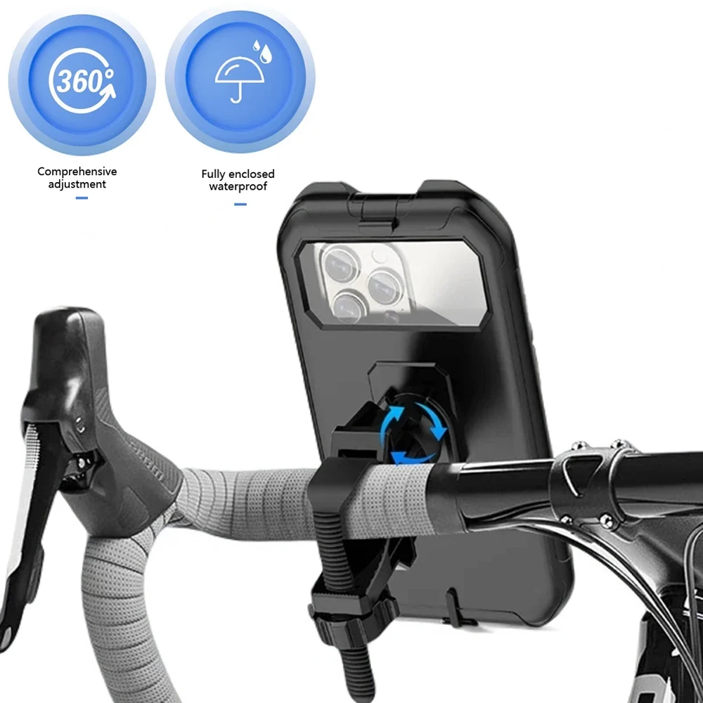 AliExpress NONE Waterproof Bicycle Phone Holder 360° Rotating Phone Mount for Motorcycle/Bike Adjustable GPS Holder Outdoor Riding