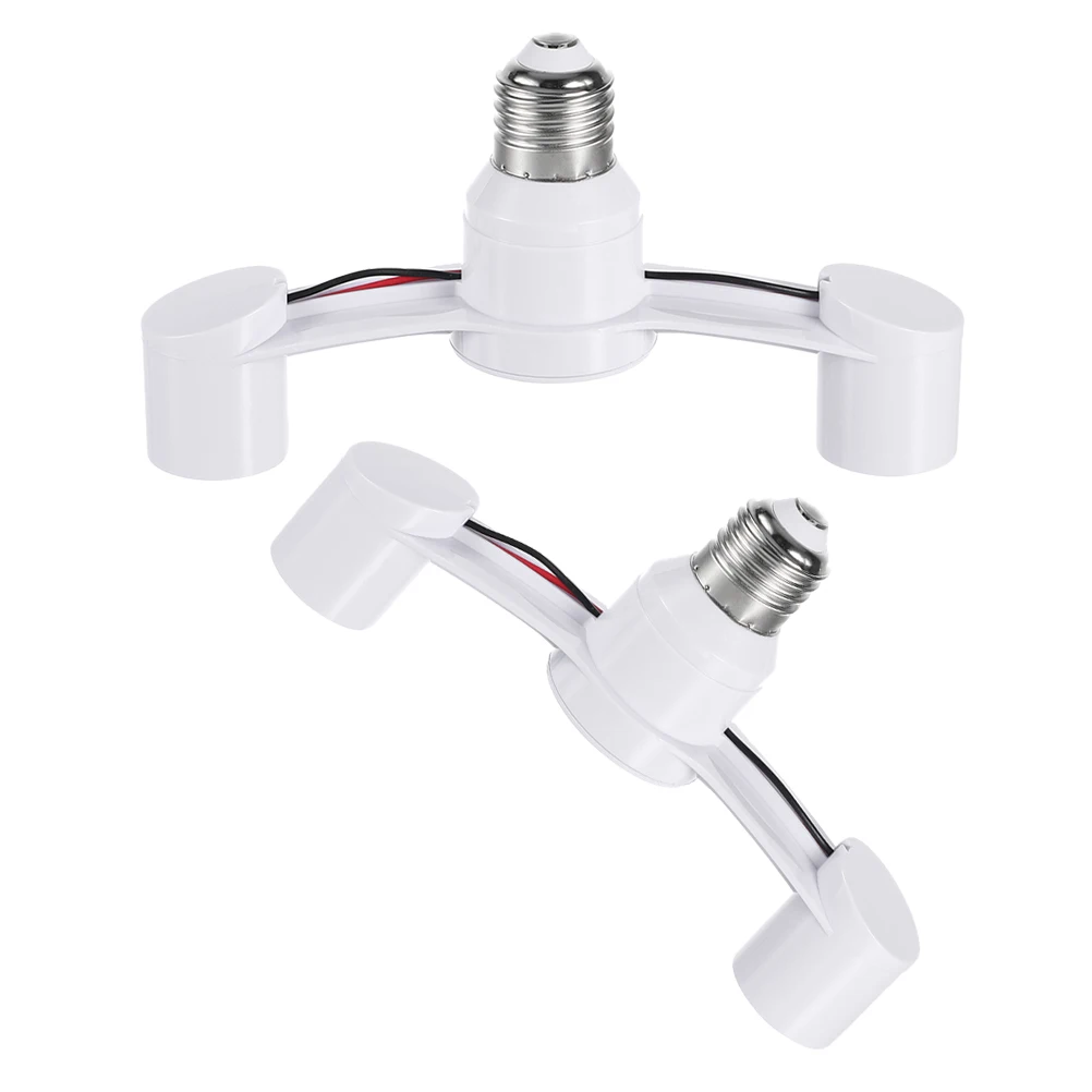 

2Pcs E27 to E27 Light Socket Splitter Adapter Dual Bulb Converter for LED Lights Home Garage Basement Use White Multi Socket