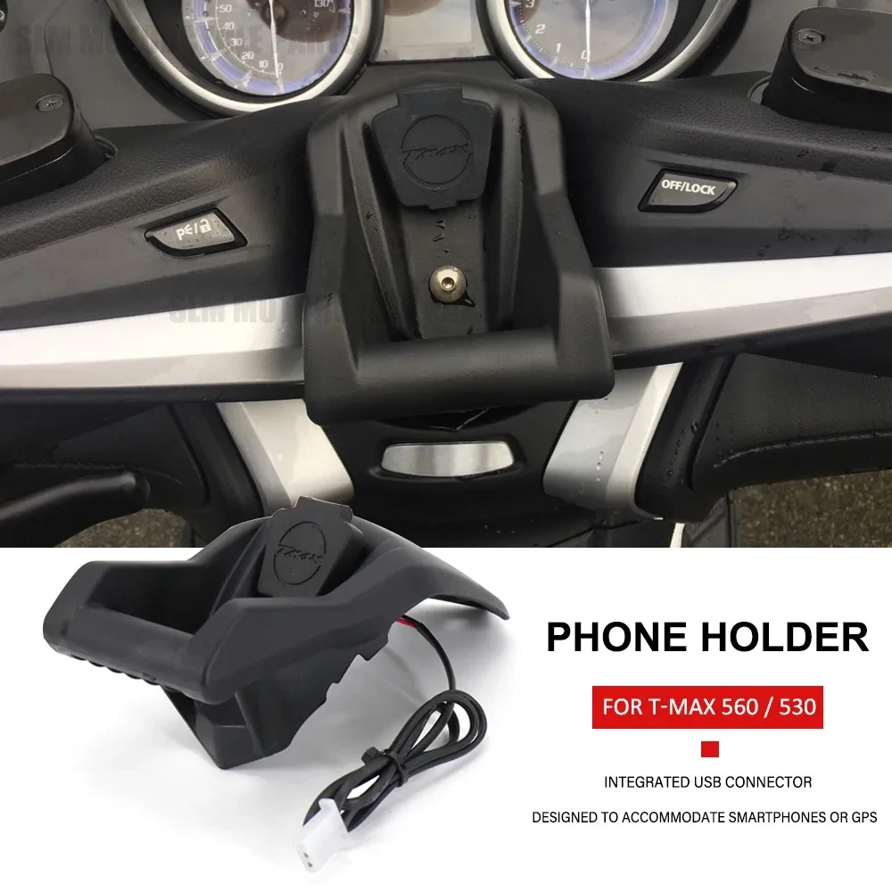 Motorcycle Phone Navigation Bracket Wireless USB Charging Port Converter Holder NEW FOR YAMAHA TMAX T-MAX 560 530 SX / DX 2021