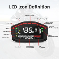 Universal LCD Tachometer Outboard Motorcycle Digital Panel Oil Gauge with Fuel Sensor Moto LED Speedometer For 1,2,4 Cylinder