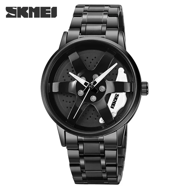 

SKMEI 1824 New Men's Watches Movement Stainless Steel Waterproof Watch For Hollow Rotation Dial Wristwatch Relogio Masculino