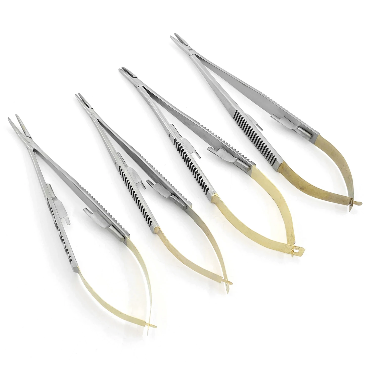 

Прямые/Изогнутые держатели игл Castroviejo с замком, держатель иглы, щипцы 14 см/16 см, микрохирургические инструменты