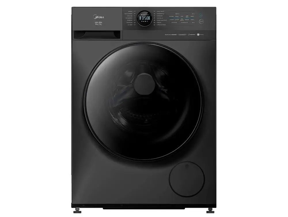 Midea Slim 11kg HealthGuard Smart Wash Inversa Agua Caliente y Fría Titanio MF201D110WBGK02 - 220V