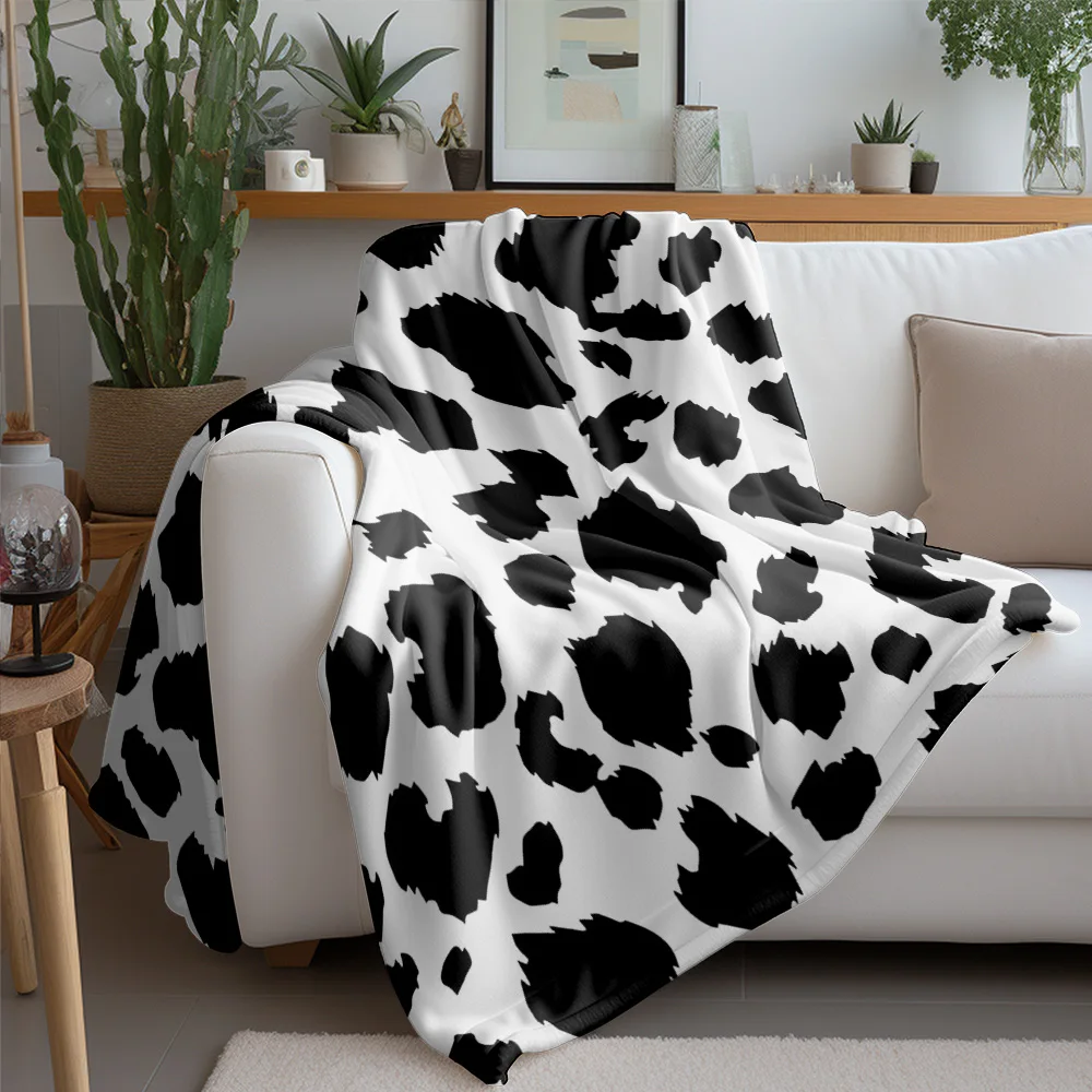 Black Leopard Print Blanket Soft Warm Throw Sofa Bed Cover for Living Room Bedroom Kids Teens Gift