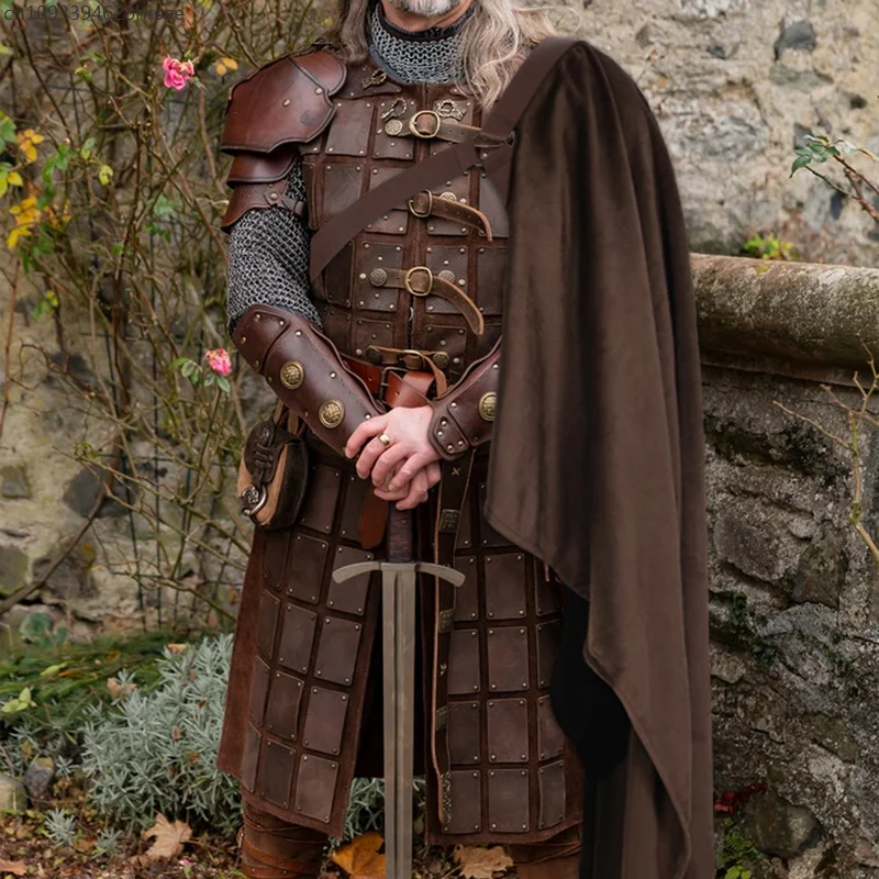 

Steampunk Medieval Half Shoulder Shawl Cape Renaissance Cape Poncho Viking Knight Pirate Cloak Halloween Cosplay Costume