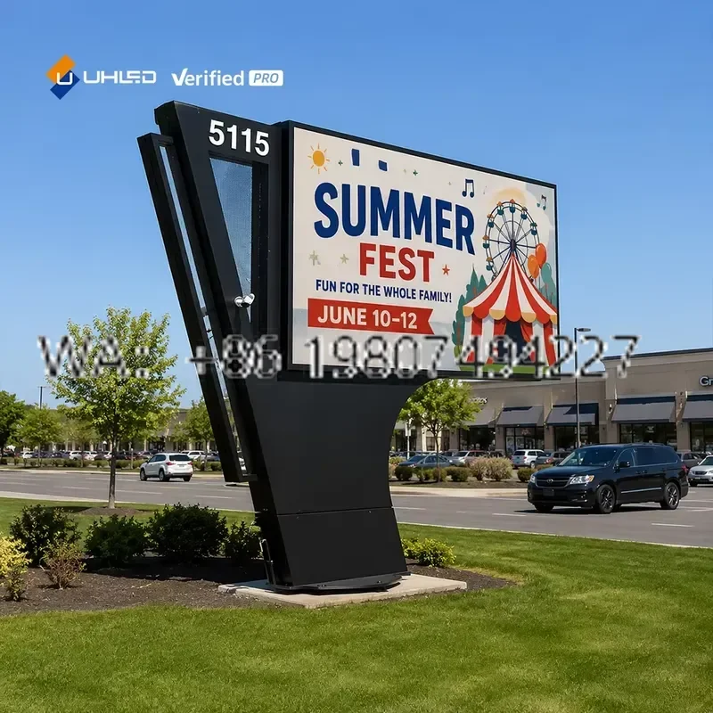 for UHLED P4mm Outdoor LED Display Screen Aluminum Cabinet ETL Certified Common Cathode Signage for Highway Advertising