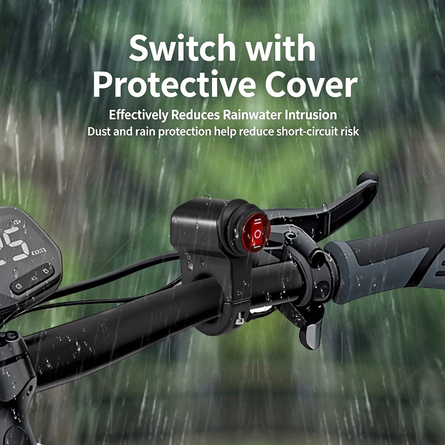 Universal 3-Wire Motorcycle Handle Bar Switch High Low Beam LED Headlight Spotlight Button Electric Bike Tricycle Modification