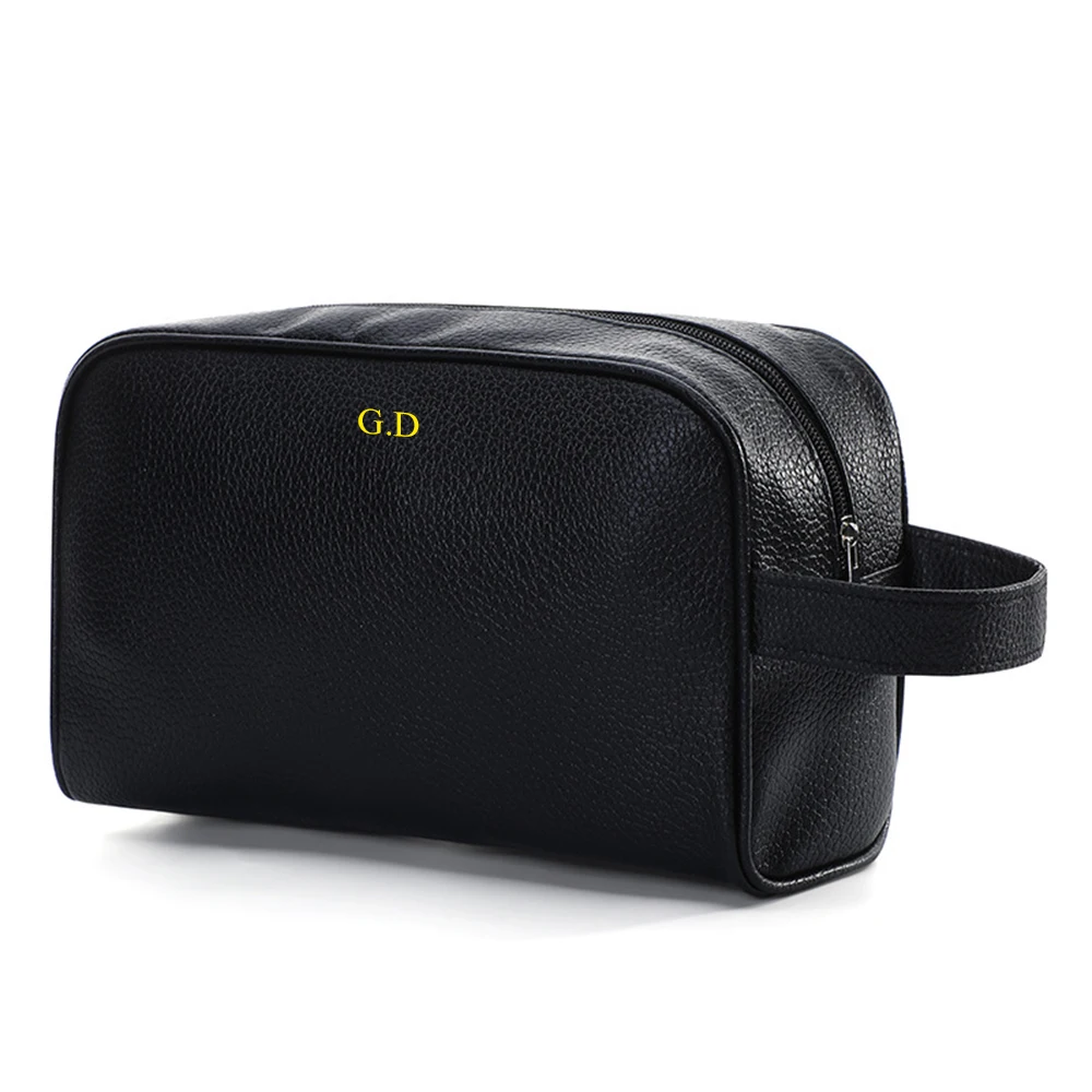 Reise-Kosmetiktasche mit individuellem Namen, großes Fassungsvermögen, gravierte Initialen, Geschäftsreise, tragbarer Kulturbeutel mit Reißverschluss, personalisierte Make-up-Tasche – Detail 4