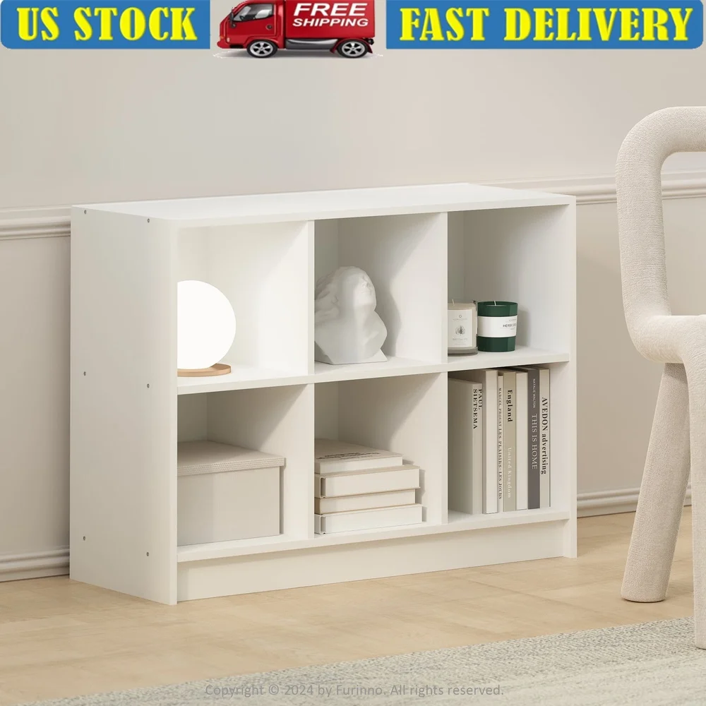 

3x2 Cube Organizer Shelf Storage Bookcase Home Office Display Durable Composite Wood Easy Assembly White
