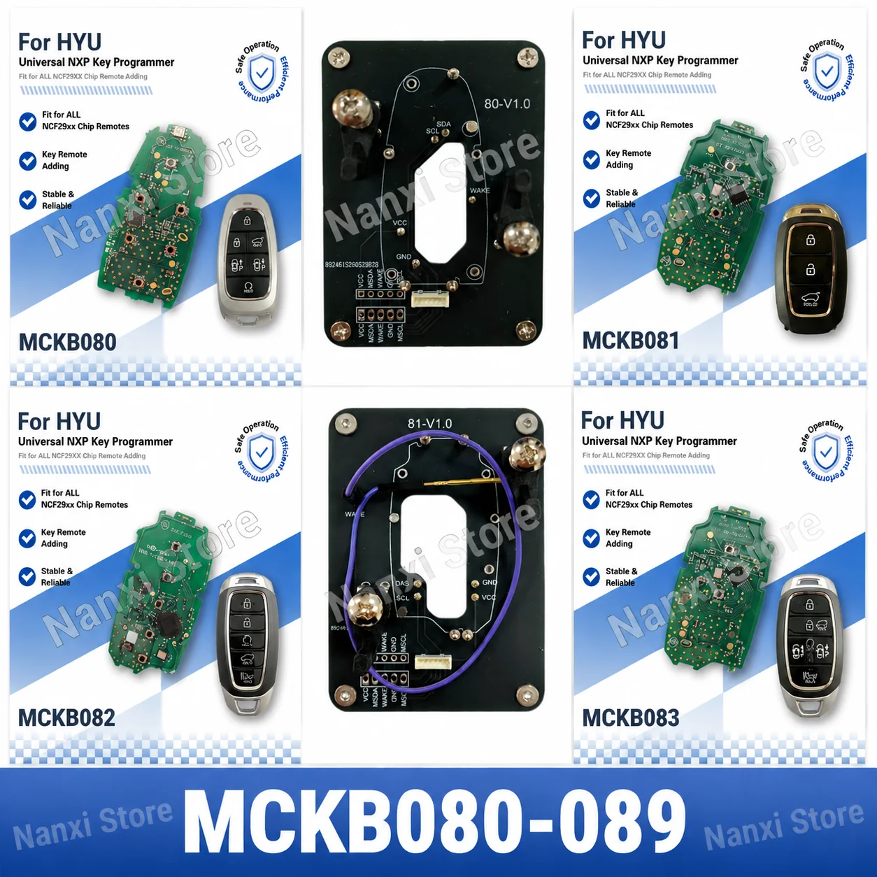 MCKB080-89 Adapter Compatible with NXP Killer Device Smart Key Programming Fit for NCF29XX Chip Clip Adapter Hyundai Geely Chery