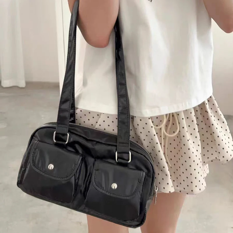 Richme Vintage Handbags Women Designer Luxury Ladies Underarm Shoulder Bag Y2K Soft Glossy Material Elegant Daily Bolso Mujer