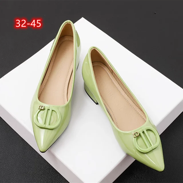 Female Working Heel Pumps Pointed Toe Green Red Black Luxury Desiger Shoes With Buckle Narrow Fits 33 45 21cm Spring Stilettos AliExpress