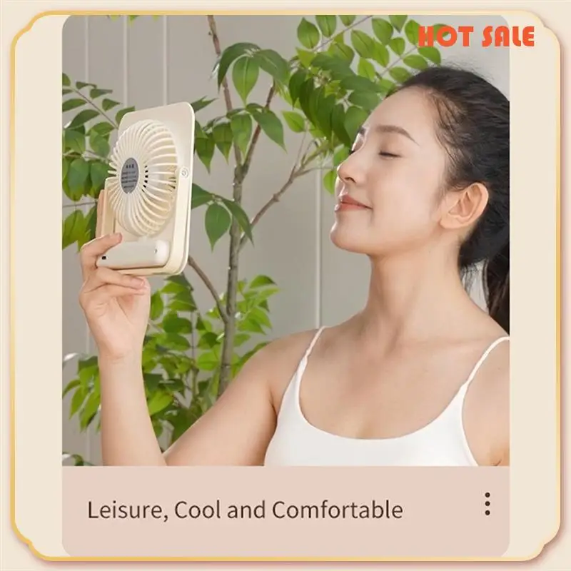 

ABFA Portable Desk Fan USB Rechargeable Fan Ultra-Thin 180° Tilt Folding Personal Fan Quiet Handheld Fan For Office
