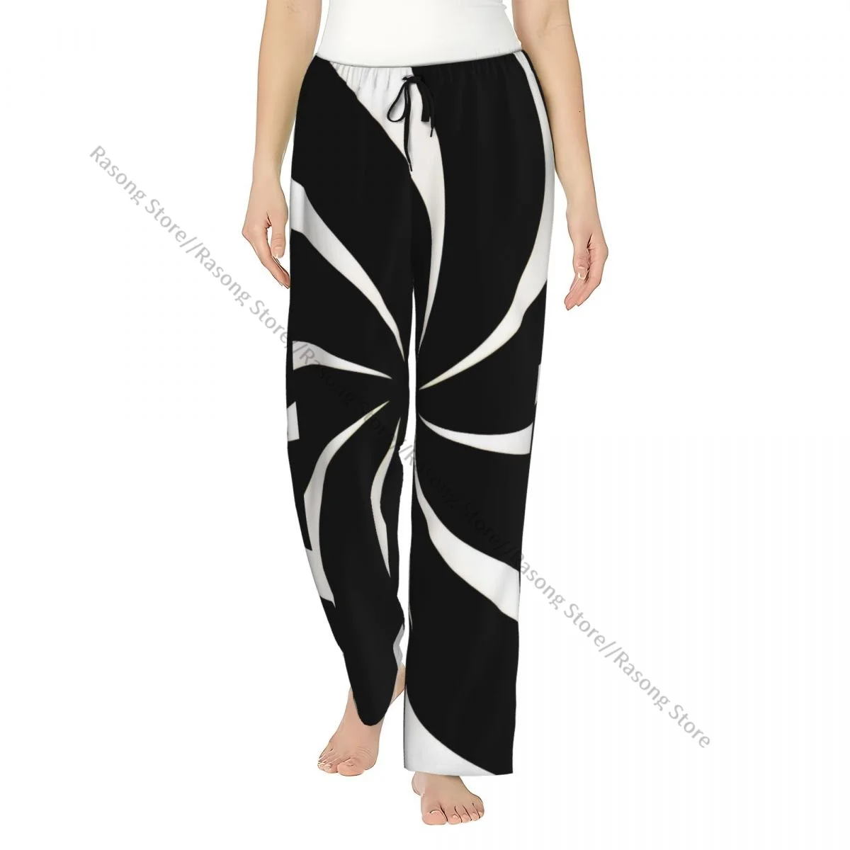Warm Women Pajama Pants Abstract Spiral Background Flannel Sleep Bottoms Soft Fleece Loungewear