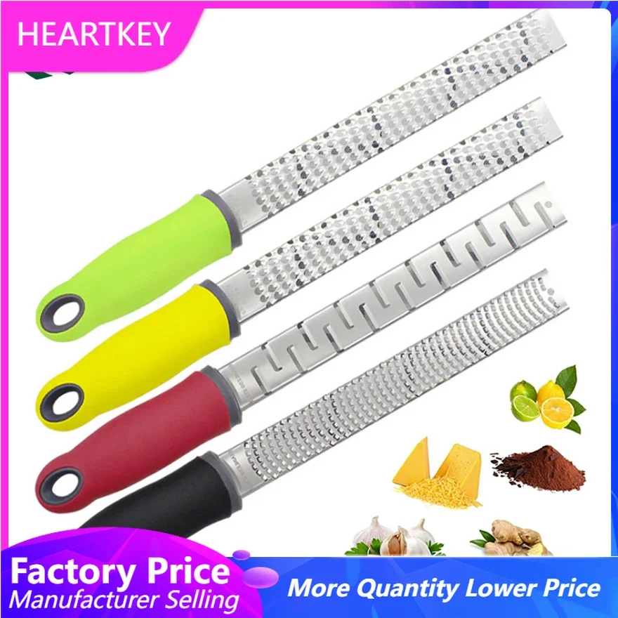 

Heavy Duty Lemon Zester Handheld Fine Chocolate Parmesan Coconut Citrus Lime Stainless Steel Cheese Grater Set with Cover