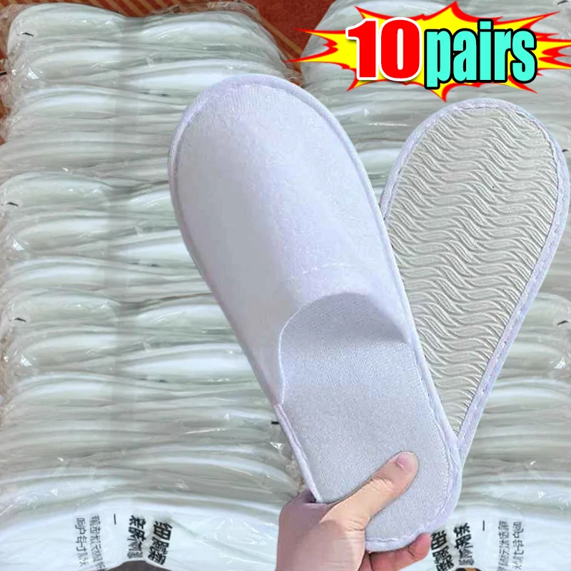 

10 Pairs of Disposable Slippers for Hotel Guests and Homes