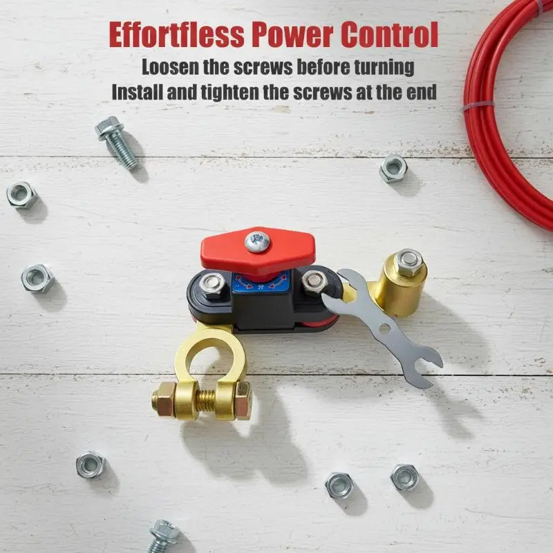 12V-24V Car Battery Disconnect Switch Bidirectional Joint Can Rotate Disconnect Switch Anti-Power Off Leakage Circuit Breaker