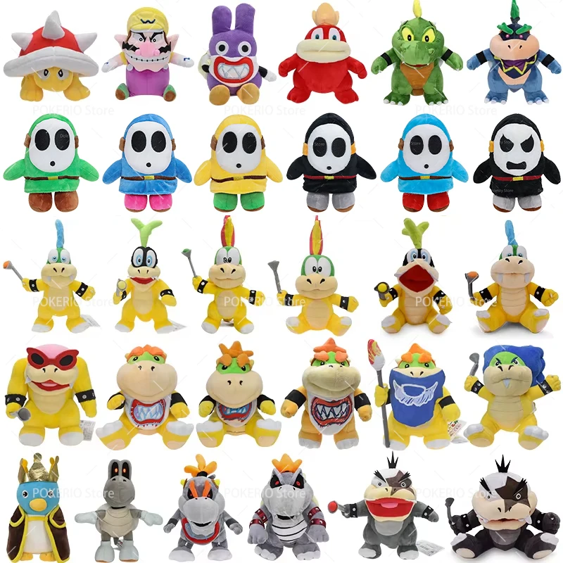 Brinquedo de Pelúcia do Jogo Hot Game: Chomper, Flower Wonder, Bowser JR, Koopa, Ludwig, Roy, Morton, Yoshi, Nabbit, Spiny - Boneco de Anime