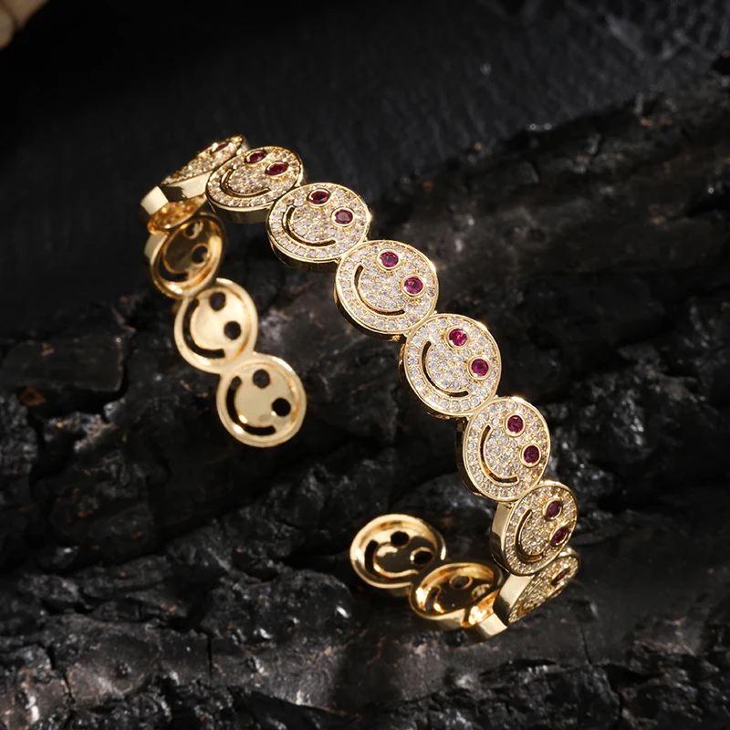 قطعة واحدة من سوار الوجه المبتسم الفاخر الرائع مناسب للسفر اليومي والحفلات والولائم لارتداء المجوهرات العصرية #5