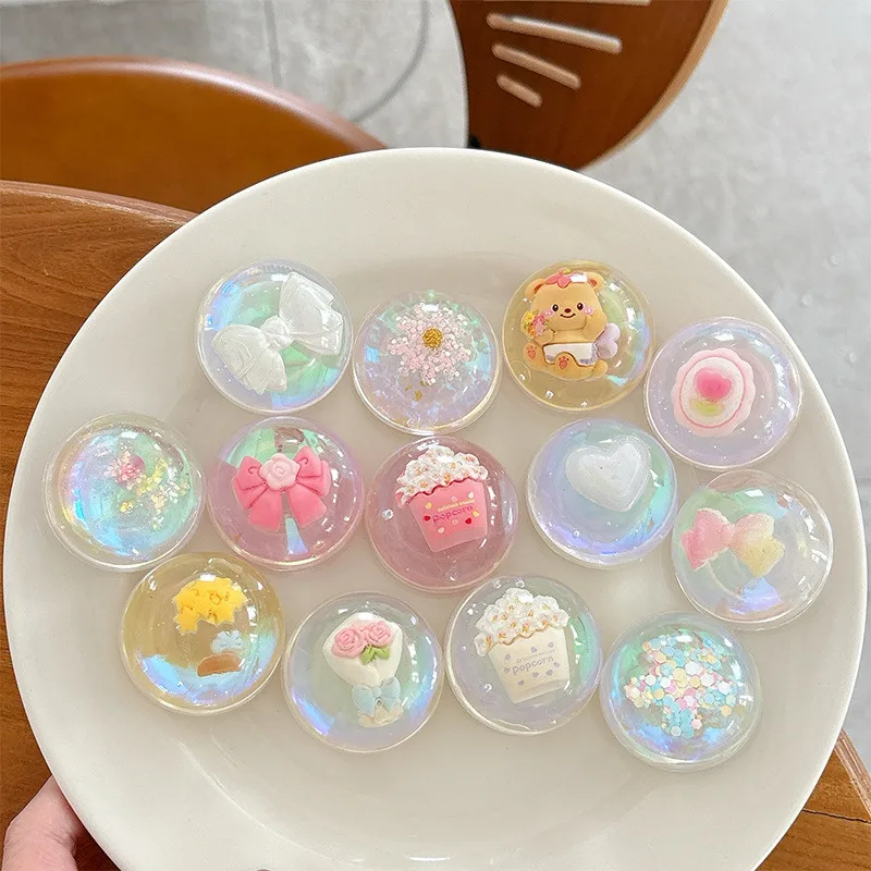 

Держатель для телефона Popcorn Clear Bow Flower Expanding: складная подставка-попсокет для смартфонов, настольная подставка для телефона
