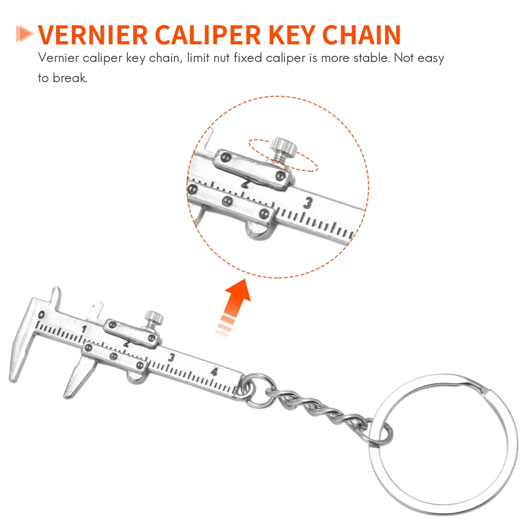 Útil mini vernier caliper ferramenta pingente slider slides chaveiro chaveiro 10cm