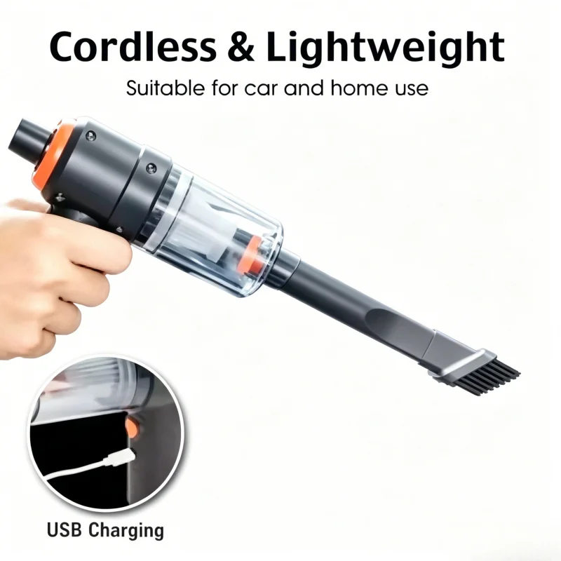 USB Charging Handheld Wireless Vacuum Cleaner Mini Tool for Car Vent Console Home Cleaning