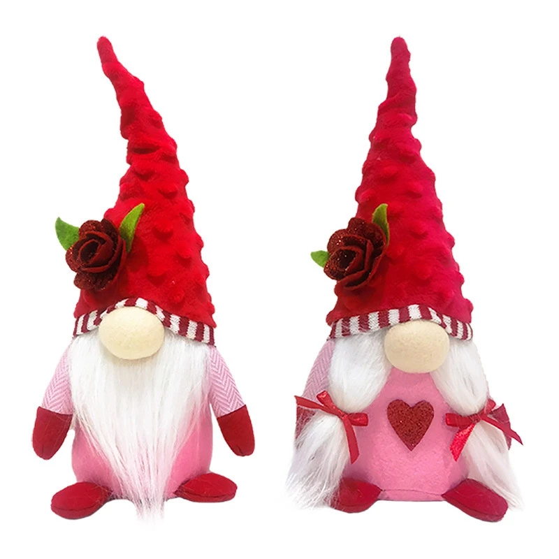 1PCS Valentines Day Gnome Plush Decorations Mr And Mrs Scandinavian For Valentine's Day Table Ornament A Easy To Use