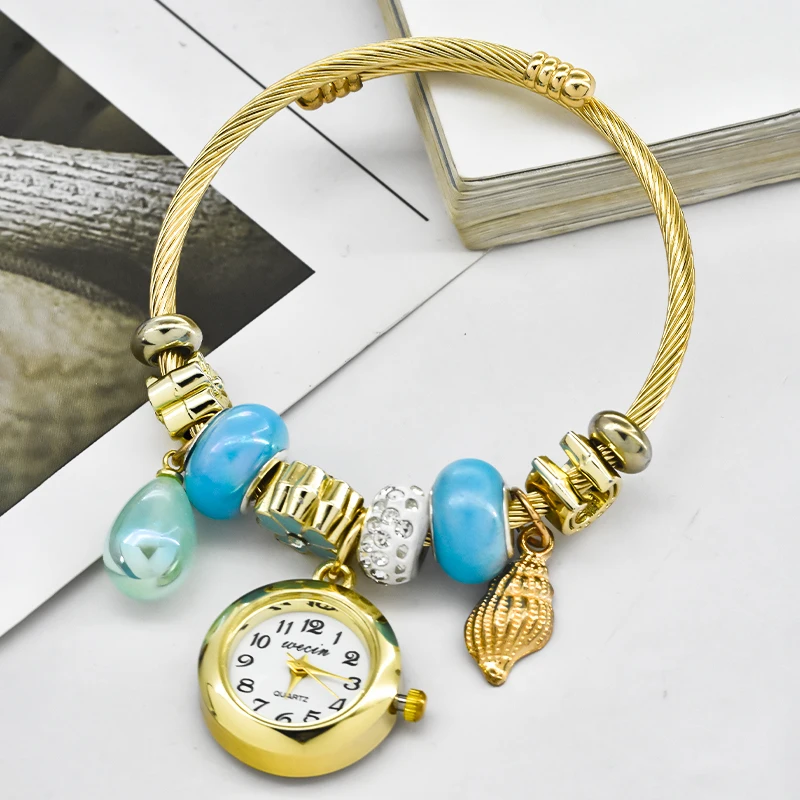 Модные женские часы-браслет Love Повседневная элегантность со стильными украшениями изысканных круглых кварцевых часов