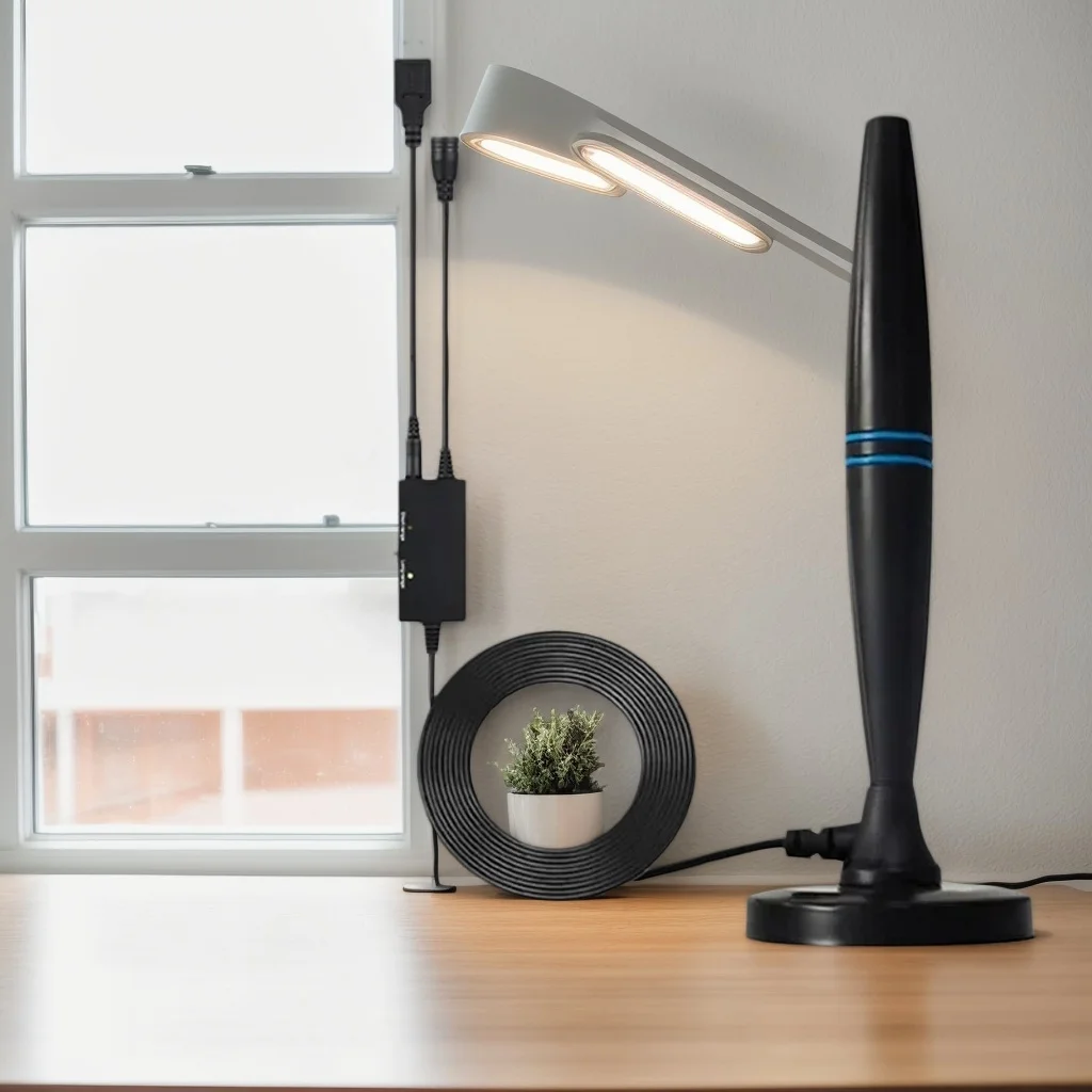 

Indoor TV Antenna with Amplifier - 46-862MHz Long Range 4K/1080P Digital HD Signal Booster for DVB-T2/ATSC