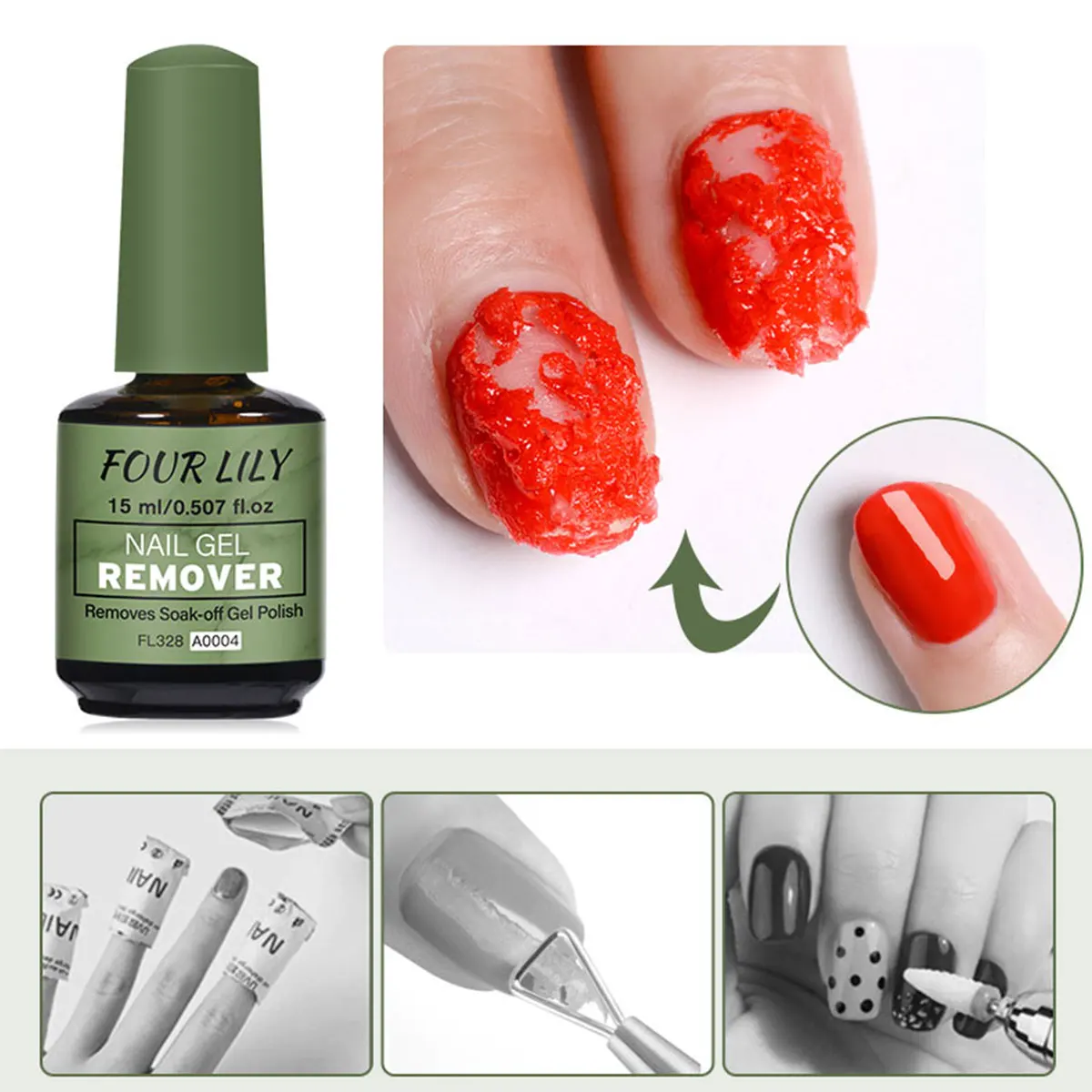 FOUR LILY 15ml Magic Fast Nail Gel Remover Soak Off Gel Polish Quick Remove Manicure Nail Art Tool