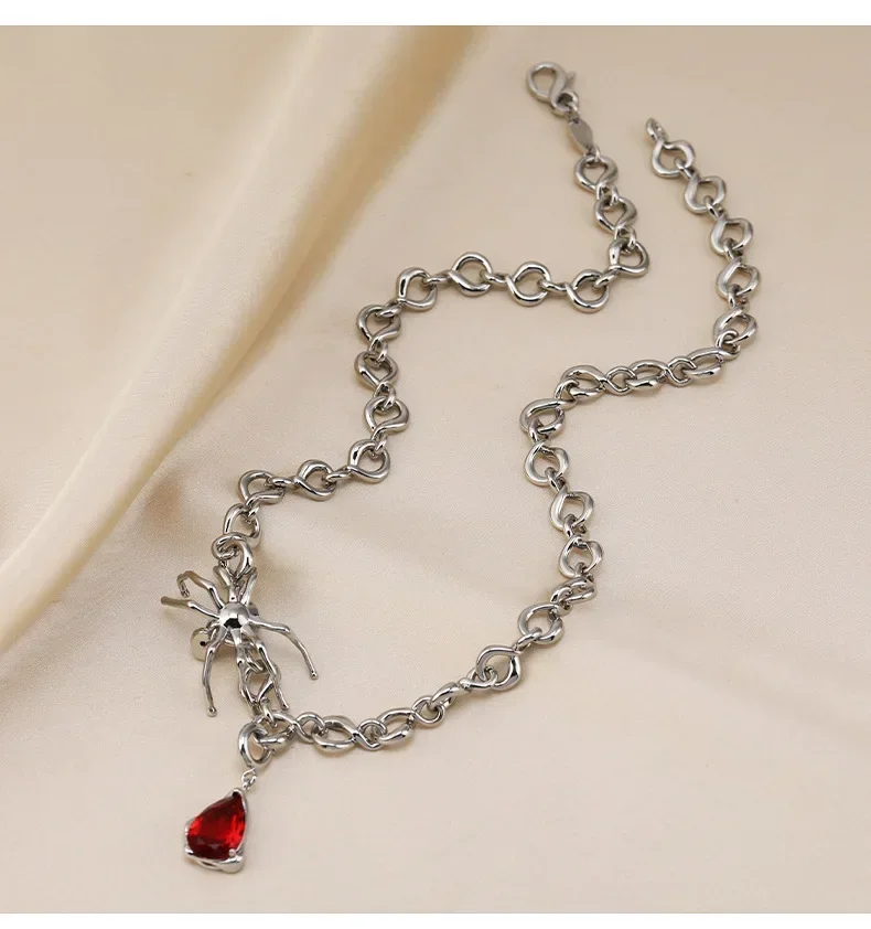 

The 2025 Spider Ruby Pendant Necklace is a niche accessory specially designed for women, featuring a simple bone chain