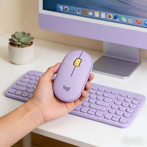 Logitech M350 Pebble Wireless Mouse Bluetooth 2.4G Dual Mode Silent Slim Portable for Laptop iPad PC Mac Home Office Use