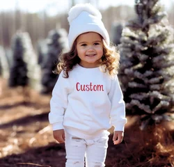 Personalized Embroidered Toddler Sweatshirts, Customized Embroidery Birthday Gift, Kids Sweatshirt Name, Child Girl Sweatshirts