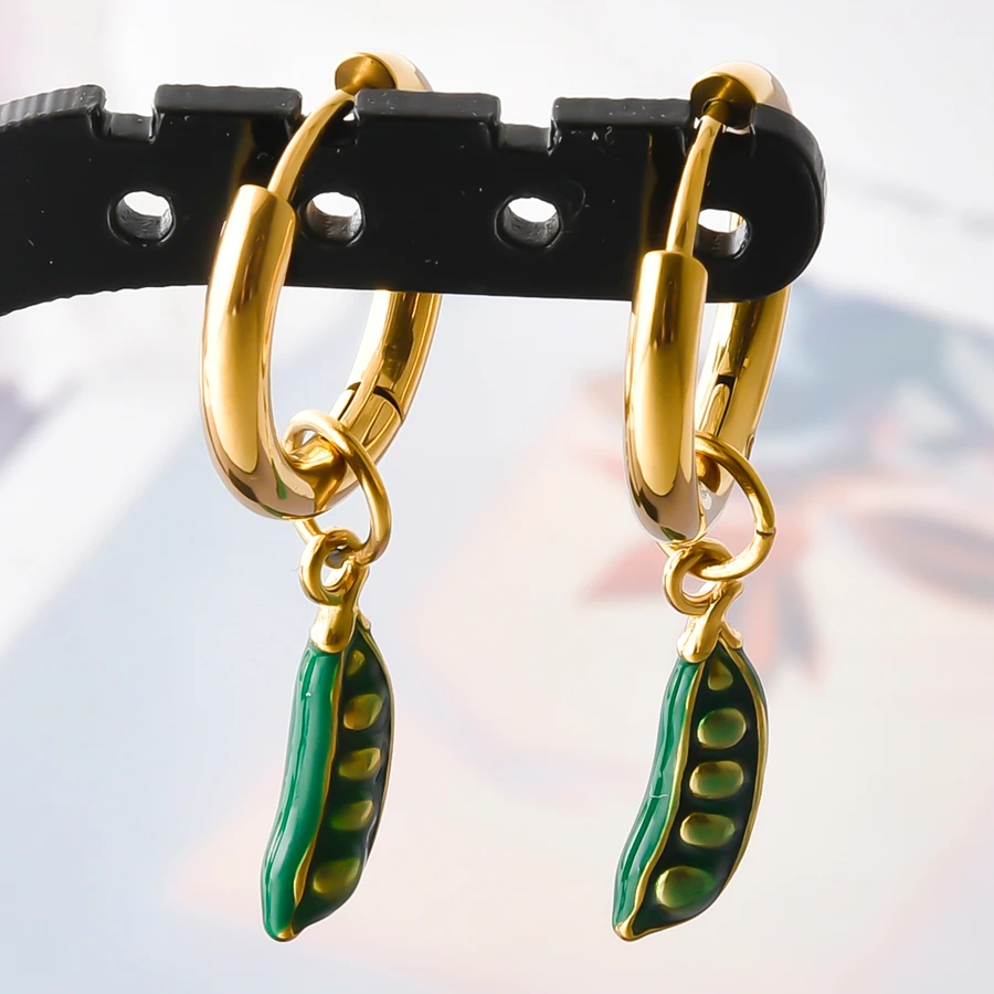 316 Edelstahl Stereoskopische Kawaii Enten-Erdbeer-Kirsch-Paprika Hängeohrringe für Damen und Herren Schmuck Piercing Geschenk – Detail 25
